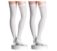 ACTIVA - Calze Autoreggenti Antitrombo Punta Aperta per Degenza, Intervento Chirurgico e Post Parto | Classe 1 18-24 mmHg Compressione Graduata | Made in Italy | Colore Bianco (Bianco [2 PAIA], L)
