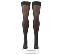 ACTIVA - Calze Autoreggenti Donna 140 Denari a Compressione Graduata mmHg 16/19 | Calze Contenitive Riposanti e Curative con Punta Chiusa e Tallone Anatomico | 100% Made in Italy (Nero, S)