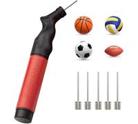 Active 100 Pompa per palloni con ago, portatile, per calcio, basket, pallavolo, rugby e altro, set perfetto per allenatori, giocatori e appassionati di sport, colore: rosso