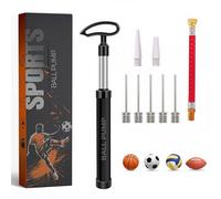 Active 100 Pompa portatile per palloni con ago, pompa a mano con ugello e tubo di prolunga, per calcio, basket, pallavolo, tubo in lega di alluminio resistente, design ergonomico, gonfiatore d'aria