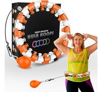 Active 100 Smart Hula Ring Hoops, anello fitness zavorrato con 24 anelli staccabili con palla rotante automatica a 360 gradi, massaggi, fitness per adulti per dimagrire (arancione ambar)