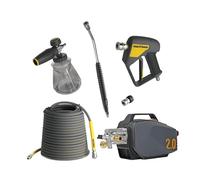 Active 2.0 Pressure Washer with Premium Accessory Kit - 15 m Steel Braided Hose - Cannone in schiuma, 4 ugelli, pistola girevole e lancia - Dettaglio professionale per auto e pulizia della casa