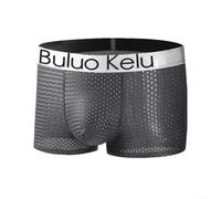 Active Boxer da uomo, ad asciugatura rapida, in rete traspirante, per lo sport e (2XL, grigio)
