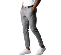 Active Chinos Pants - Pantaloni da uomo, stile di vita attivi, vestibilità ampia, gamba dritta, elasticizzati, pantaloni casual da uomo, Grigio, L