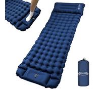 ACTIVE FOREVER Tappetino da campeggio autogonfiante, spessore 9 cm, materassino gonfiabile con cuscino pompa a pedale integrata, materasso ad aria compatto e impermeabile per campeggio all'aperto