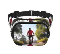 Active Lifestyle - Marsupio quadrato a doppio strato con cinghia regolabile, per attività all'aperto, taglia unica, colore: nero, Nero , Taglia unica