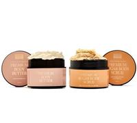 Active Luxe Set Esfoliazione & Idratazione Corpo - Burro Corpo Nutriente con Cocco, Karité e Mandorla & Scrub Corpo Zucchero al Cioccolato e Arancia