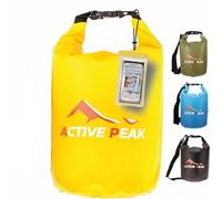 Active Peak® Sacca Stagna Impermeabile Roll-Top 2L/5L/10L/20L - Ultra-Resistente con Tracolla, Ideale per Spiaggia, Barca & SUP + Custodia Smartphone Impermeabile (Giallo, 2 litri)