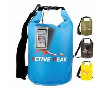 Active Peak® Sacca Stagna Impermeabile Roll-Top 2L/5L/10L/20L - Ultra-Resistente con Tracolla, Ideale per Spiaggia, Barca & SUP + Custodia Smartphone Impermeabile (Blu, 10 litri)