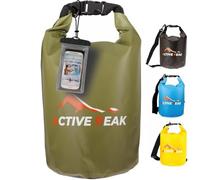 Active Peak® Sacca Stagna Impermeabile Roll-Top 2L/5L/10L/20L - Ultra-Resistente con Tracolla, Ideale per Spiaggia, Barca & SUP + Custodia Smartphone Impermeabile (Verde, 2 litri)