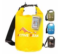 Active Peak® Sacca Stagna Impermeabile Roll-Top 2L/5L/10L/20L - Ultra-Resistente con Tracolla, Ideale per Spiaggia, Barca & SUP + Custodia Smartphone Impermeabile (Giallo, 10 litri)
