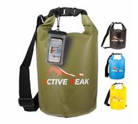 Active Peak® Sacca Stagna Impermeabile Roll-Top 2L/5L/10L/20L - Ultra-Resistente con Tracolla, Ideale per Spiaggia, Barca & SUP + Custodia Smartphone Impermeabile (Verde, 5 litri)