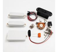 Active SSH - Set di pickup per chitarra elettrica, humbucker 81 Bridge e doppie bobine singole attive con potenziometri 25K, kit di cablaggio, compatibile con chitarre Strat-Style (pckups 3 pot)