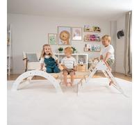 Active Tots - Set 3 in 1 Pikler per bambini con struttura ad arco triangolare e scivolo, palestra da gioco Montessori per interni, per coordinazione dell'equilibrio e gioco attivo, dai 18 mesi in su