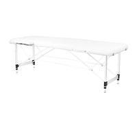 ACTIVESHOP Lettino da Massaggio Deluxe Professionale Portatile a 2 Sezioni con Piedini in Alluminio per Terapia Reiki Healing Tattoo Massaggio Thai Svedese Bianco