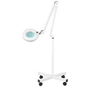 Activeshop S4 - Lampada con lente d'ingrandimento, lampada da lavoro e treppiede per salone di bellezza, parrucchieri, tatuaggi, bianco