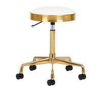 ACTIVESHOP Sgabello cosmetico da parrucchiere, sgabello girevole H7, colore: oro bianco