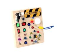 Activity Board, Wooden Circuit Game, 6.69x5.91x1.18 Inches LED Light, Educational Toy with Grip, Preschool Puzzle with Modern Design, Home Accessories for Boys Classroom Daycare Kindergarten Nursery