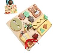 Activity Board, Wooden Educational Toddler Toy, Montessoris Inspired Learning Board, Fine Motor Skill and Sensory Development Tool, Interactive Early Education Toy for Preschool, Home, Travel