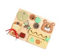 Activity Board - Wooden Educational Toy for Early Development | Montessory Inspired Learning Board, Sensory Fine Motor Skills Toy for Kids Kindergarten Homeschool Family Play Travel, 30x22x0.9cm Wood