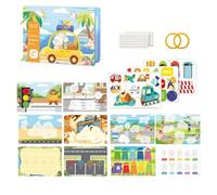 Activity Book - Fine Motor Skills Learning Sensory Toys | Convenient Interactive Book For Babies Reusable - For Car Airplane Restaurant Stroller High Chair Home Schools Kindergarten Birthday