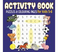 ACTIVITY BOOK: PUZZLES & COLOURING PAGES: 8.5" X 8.5" | 93 PAGES OF FUN FOR KIDS AGED 5-6 YEARS | GREAT GIFT IDEA FOR CHILDREN | SINGLE SIDED COLOURING PAGES