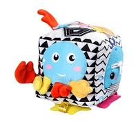 Activity Cube Toy - Grande cubo di apprendimento Morbido, Peluche cubico Giocattolo con sonagli, Forniture per la Scuola Materna Giocattolo per Motori, Giocattoli per Le abilità di Vita su Strada per