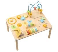 Activity Table, Learning Table with Wooden Educational Toys, 15.55x11.61x12.99 Inches Shape Sorter Bead Maze for Enhanced Motor and Cognitive Skills, Kids Preschool Daycare Toy