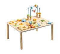 Activity Table, Wooden Learning Center, 15.55x11.61x12.99 Inches Educational Toy, Shape Sorter, Bead Maze for Boys, Girls, Kids, Preschool, Daycare, Skill Development and Early Play
