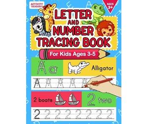 Activity Treasures Letter And Number Tracing Book For Kids Ages 3-5 (Tascabile)