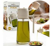 ActivoTex Oliera Spray 2 In 1 per Cucina - Bottiglia Spray per Olio in Vetro da 470 ml con Nebbia Fine - Spruzzatore per Friggitrice ad Aria, Insalate, Forno e Barbecue