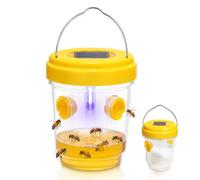 ACTOYS 2Pcs Trappola Calabroni con Luci Led Solari, Trappola Vespe e Calabroni, Trappole Vespe Calabroni, Trappola Calabroni Professionale, Luci a Led per la Cattura Delle Api, Trappola Mosche Esterno