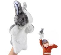 ACTOYS Burattini a mano coniglio, burattino per bambini, marionetta ventriloque, coniglio pasqua, adatto per marionette e teatri, storie della sera, storia per bambini (Lapino grigio)