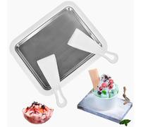 ACTOYS Ice Cream Rolls Machine, Piastra Fredda Per Gelato, Macchina per Gelato con 2 Spatole, Rolled Ice Cream Maker, Creatore di Gelato Istantaneo per Sorbetto, Yogurt Congelato- Bianco