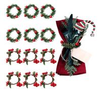 ACTOYS Portatovaglioli Natalizi, Porta Tovaglioli Natale, Ferma Tovaglioli Natalizi, Anelli di Porta Tovagliolo, Portatovaglioli, Addobbi Tavola Natalizia, Capodanno (Bacca, S)