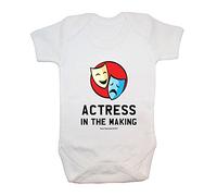 'Actress in the making "Body/Tutina baby, abbigliamento, carino, divertente, baby Boy, baby Girl, unisex, Hilarious, Cheeky, novità, Natale, baby shower, regali di compleanno, regali - 6 - 12 mesi 12 - 18 mesi