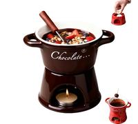 ActSo 300ml Porcelain Chocolate Fondue Mug with Forks,Ceramic Fondue Pot Set,Chocolate Melting Cups,Sweet Fondue Cup,Chocolate Fondue Mug Tealight,For Holiday Dessert Family Party Fun Party Share-C
