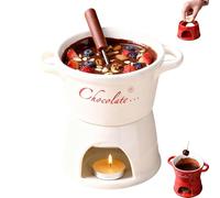 ActSo 300ml Porcelain Chocolate Fondue Mug with Forks,Ceramic Fondue Pot Set,Chocolate Melting Cups,Sweet Fondue Cup,Chocolate Fondue Mug Tealight,For Holiday Dessert Family Party Fun Party Share-B