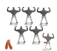 ActSo 5pcs Supporto per Salsicce da Barbecue,Divertente Supporto-per-Barbecue A Forma di Uomo per Hot Dog,per in Acciaio Inox,per Il Campeggio All'aperto della Cucina(5pcs)