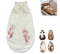 ActSo Cat Sleeping Bag for Adults,Cats Shaped Plush Floor Lounger for Adults,Plush Cat Envelope Sleeping Bag,175x80cm Washable Funny Soft Cat Shaped Sleeping Bags for Indoor Bedroom Living Room(D)