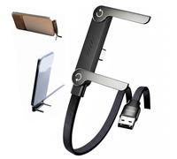 ActSo Cavo USB-C 240W PD con Supporto Integrato e Connettore Angolato a 90°, Design Pieghevole per Uso Mobile a Mani Libere-Black