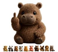 ActSo Middle Finger Plush Animal Toy,attitude Animal, Highland Cow,Funny Soft Finger Animals,Stress Relief Decor Gift,Unique Gifts for Home Office Decor-C