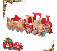 ActSo Santas Gift Train,Christmas Presents Trains,Christmas Train Gift Box, Cardboard Christmas Presents Trains, Gingerbread Style Gift Storage, Easy Assembly, for Home Christma Decorations-B||S