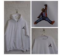 Actual Fact Biggie X Jordan Hip Hop Bianco Felpa con Cappuccio
