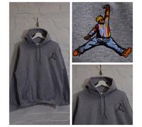 Actual Fact Biggie X Jordan Hip Hop Grigio Erica Grande Felpa con Cappuccio