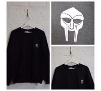 Actual Fact Doom Stemma Ricamato Mf Doom Nero Girocollo Felpa