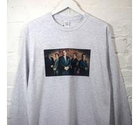 Actual Fact Il Soprani Gangster Stampato Grigio Cenere Manica Lunga Tee T-Shirt