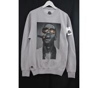 Actual Fact Kanye West Sigaro Tonalità Hip Hop Premium Grigio Felpa Maglia