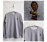 Actual Fact ODB X Charlie Brown Grigio Erica Hip Hop Maniche Lunghe Tee T-Shirt