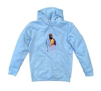 Actual Fact Premium Biggie Coogi Pittura Gocciolante Ricamato Felpa IN Blu Cielo
